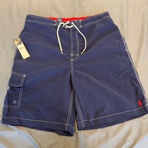 NWT Polo Ralph Lauren Men’s Large Bathing Suit Swim Trunk Lined New w/ Tags Navy